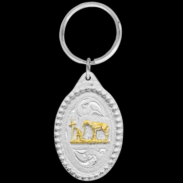 Gold Praying Cowboy, Family, Faith and Friends. Life’s about remembering what’s important. Our Gold Praying Cowboy keychain includes a  Each silver key chain i